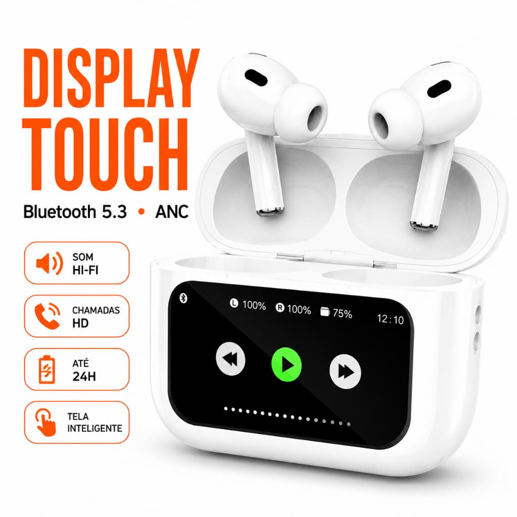 Fone Bluetooth 5.3 Anc Display Touch