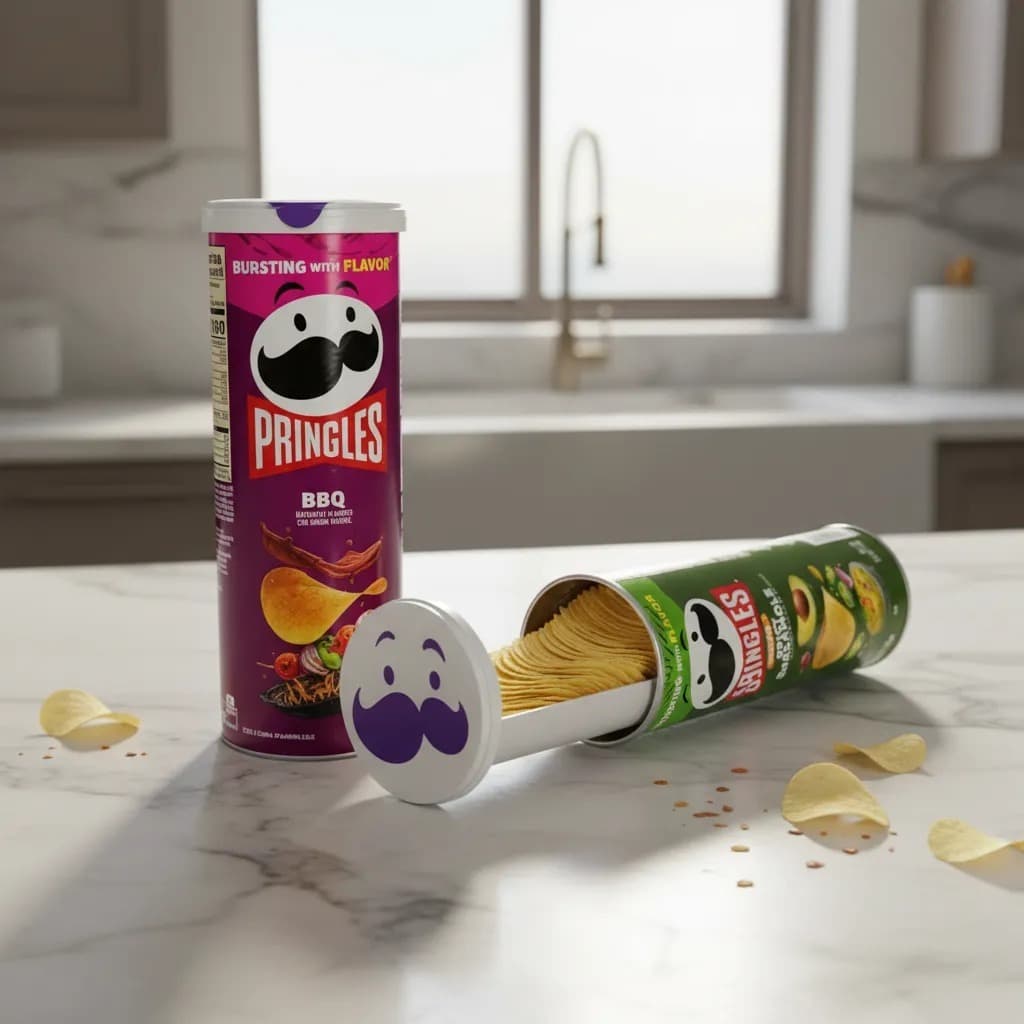 Bandeja para Batata Pringles Tampa e Suporte de Remover