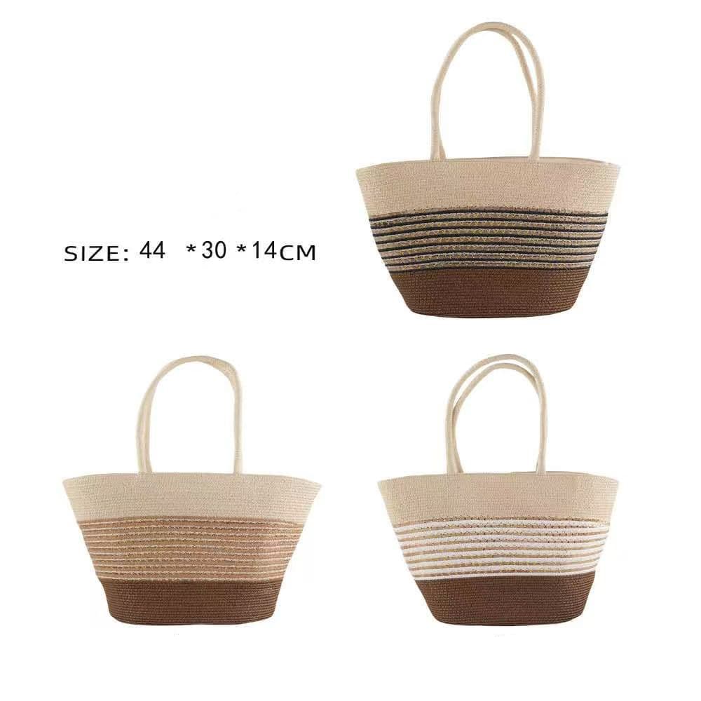 Bolsa de palha elegante para mulheres, perfeita para a praia no verão, combina com tudo