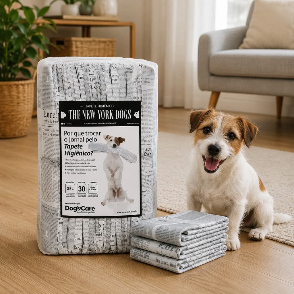 Tapete higiênico cães descartável Dogs Care the new York grande 80x60cm ou 55x60cm com 30 unidades cachorro Pet premium
