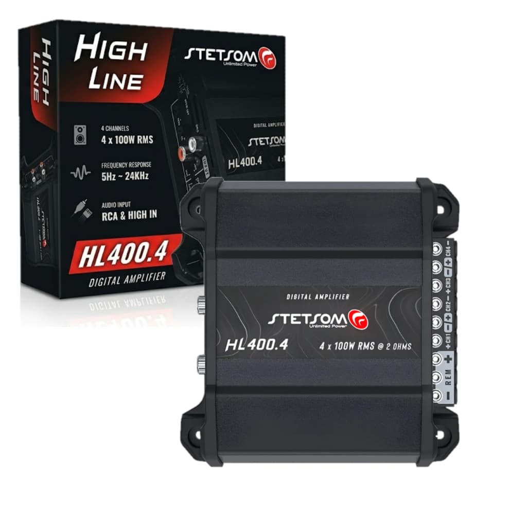 Módulo Amplificador Stetsom Hl400.4 400w 4 Canais 2 Ohms High Line