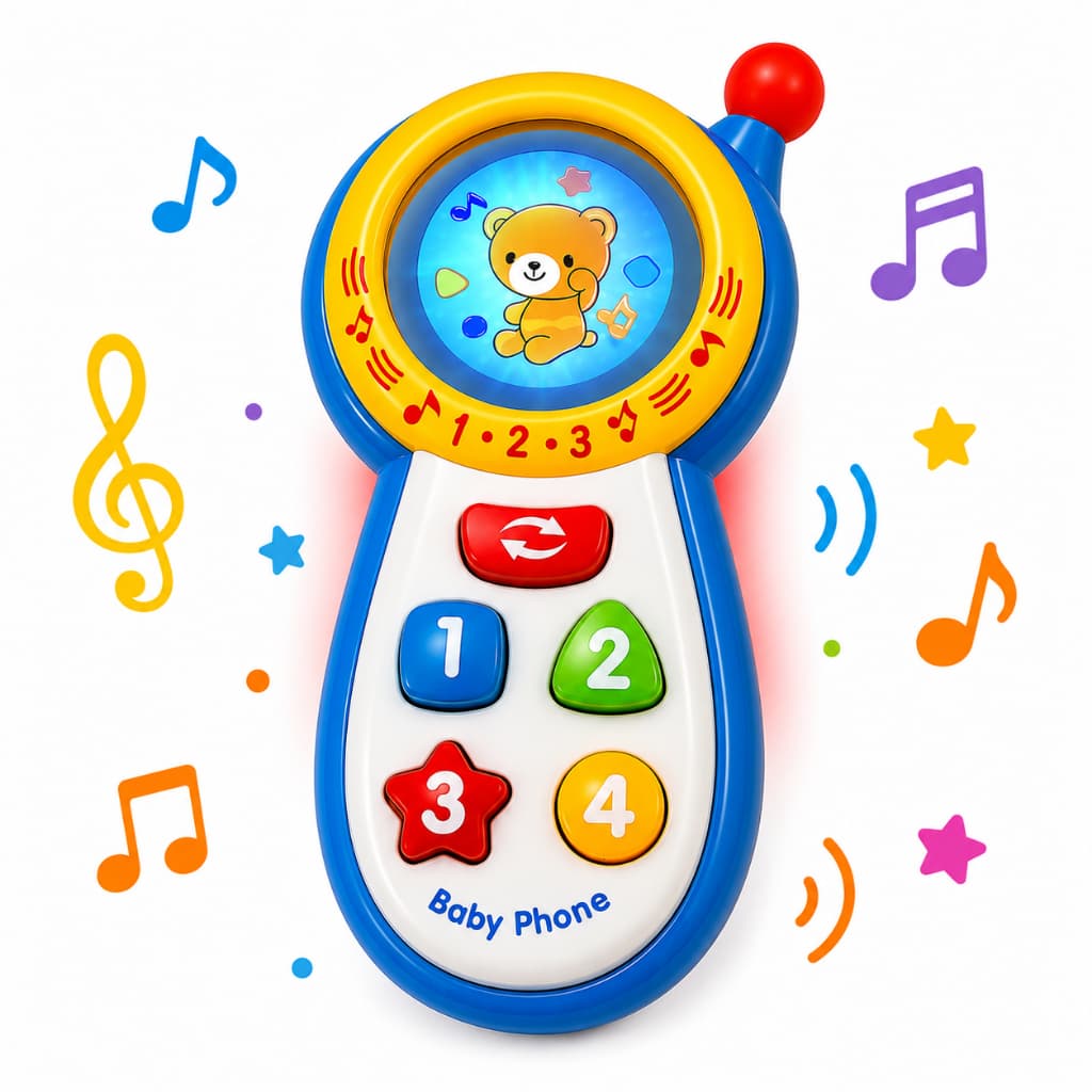 Celular Infantil Brinquedo Educativo Baby Phone com Música Luzes e Espelho