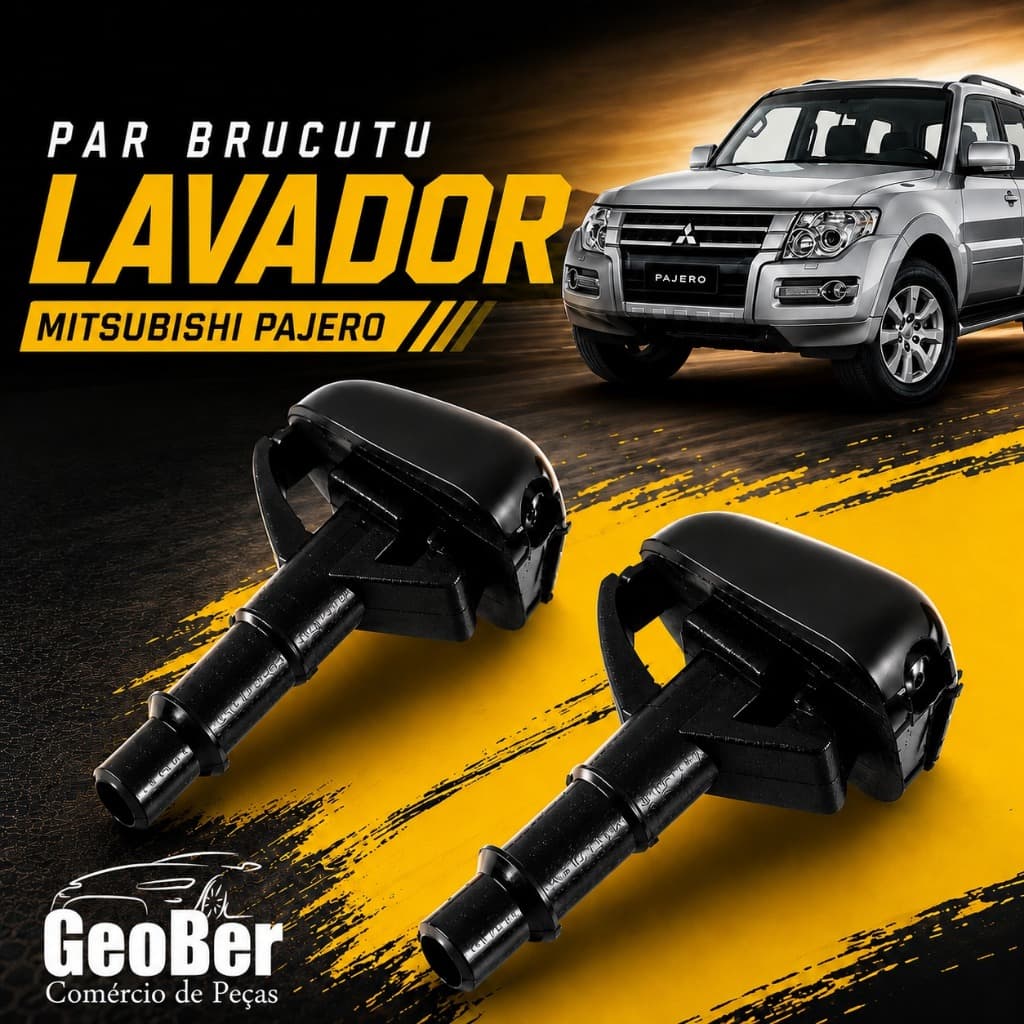Par Brucutu Lavador Bico Esguicho Agua Parabrisa Mitsubishi Pajero