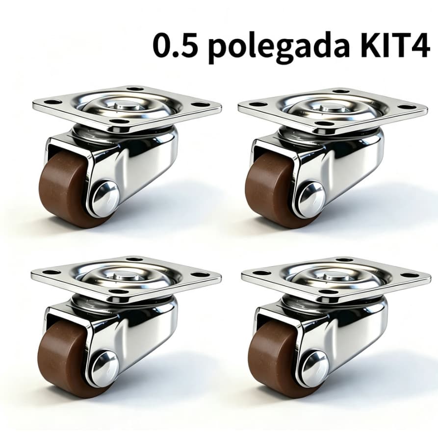 KIT4 mini Rodízios , feitos de material TPE, com 0,5 polegadas e capacidade de carga de 30 kg. LUM3