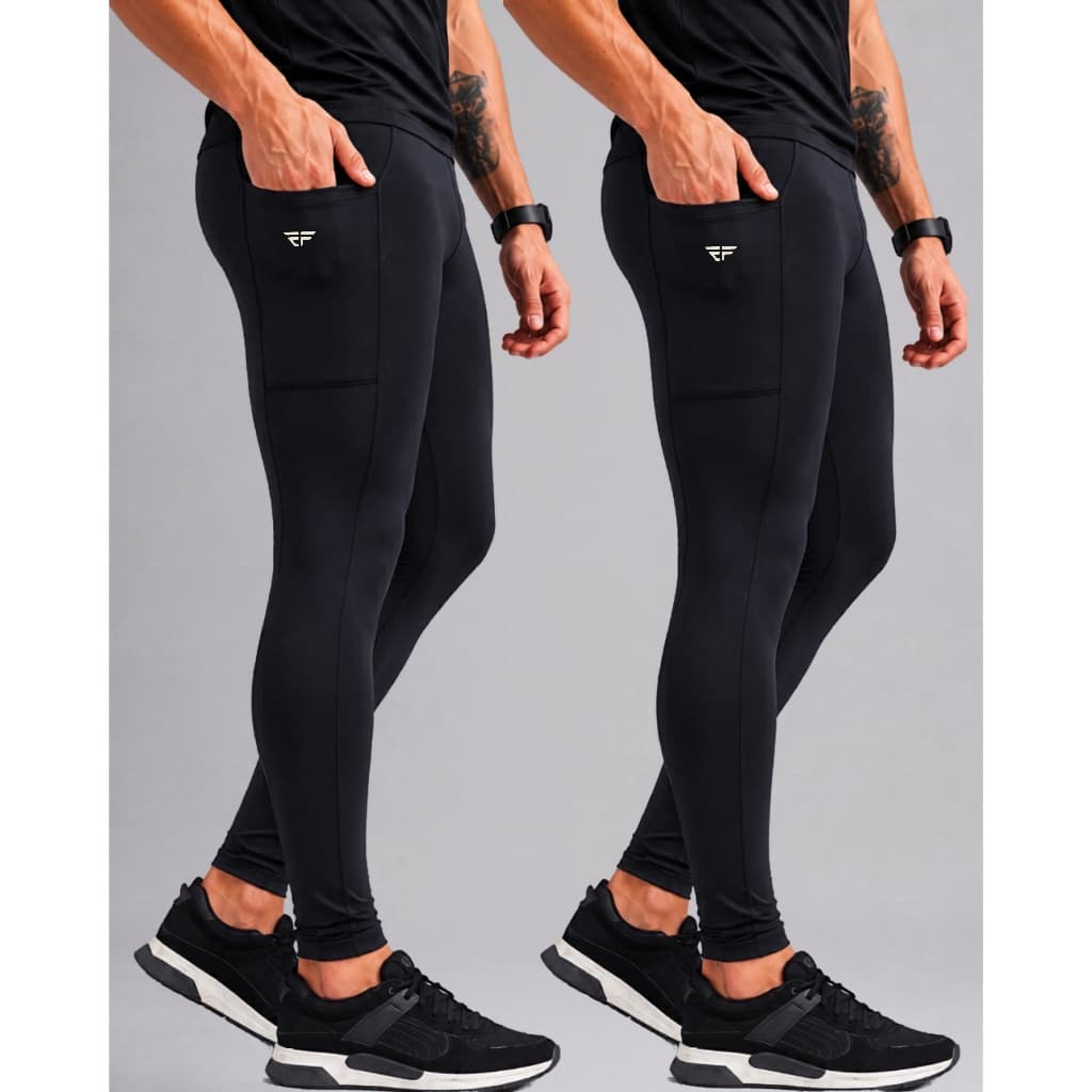 Kit 2 Calça Legging Masculino Compressão Pro Racing C/bolsos