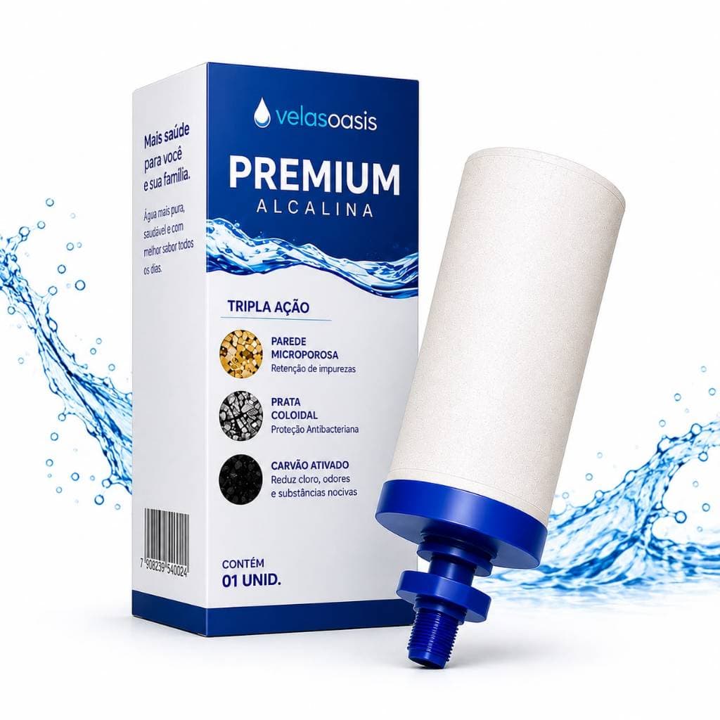 Vela Refil Tripla Ação Para Filtro De Água Barro Alcalina Premium
