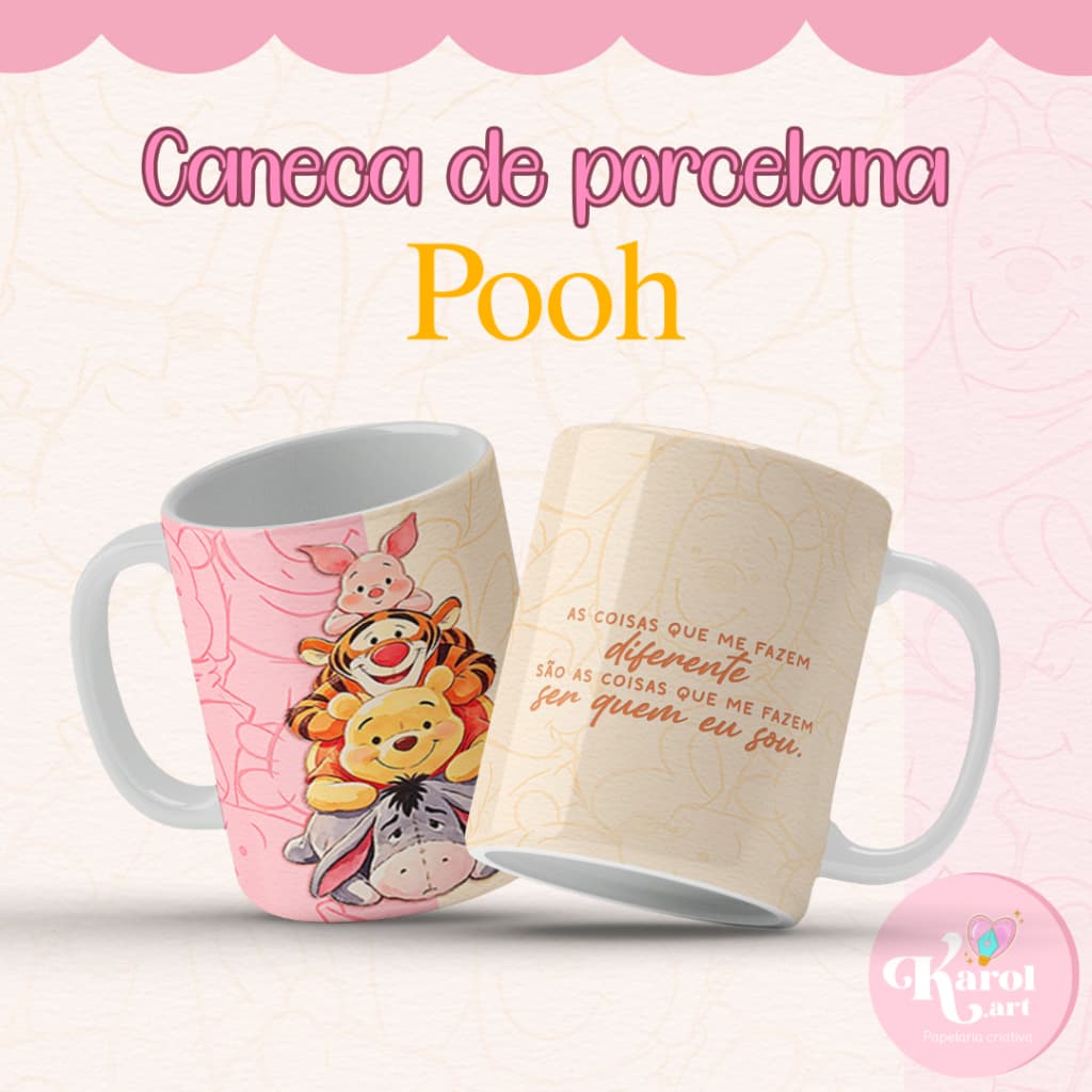 Caneca personalizada, Caneca ursinho Pooh, Caneca personalizada com nome