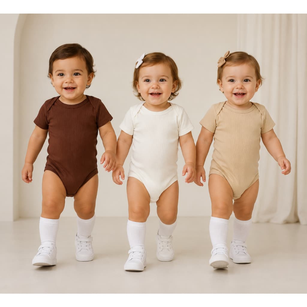 Body Bebê Liso Manga Curta Ribana Premium Menina Menino RN ao 1