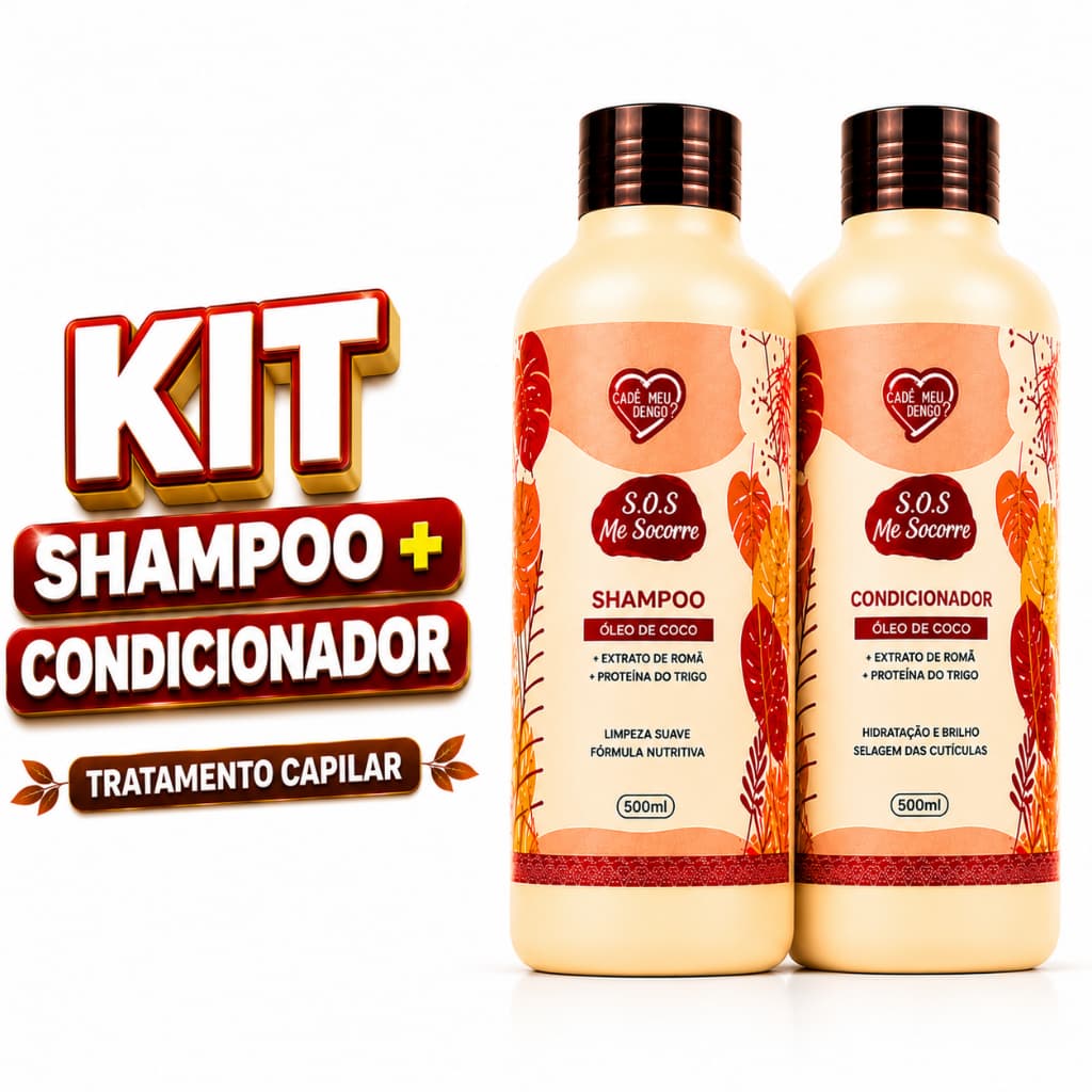 Shampoo e Condicionador 500ml Kit Hidratação Cabelo Seco Ressecado Danificado S.O.S Tratamento Capilar