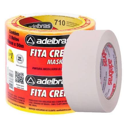 Fita Crepe Adelbras 48mm x 50m - Sem Resíduos e Resistente ao Calor