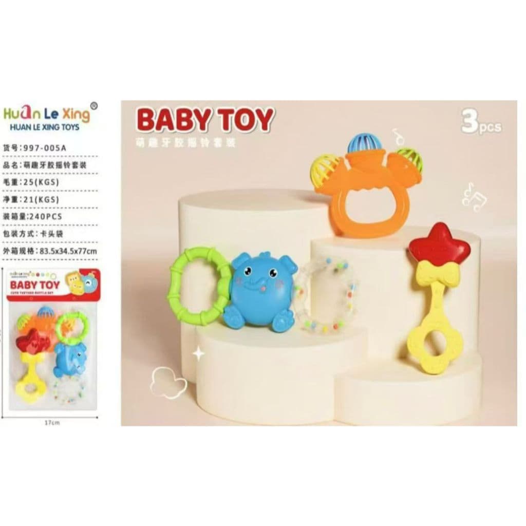 chocalho para bebê kit 3 pecas Brinquedo Sensorial Musical Infantil