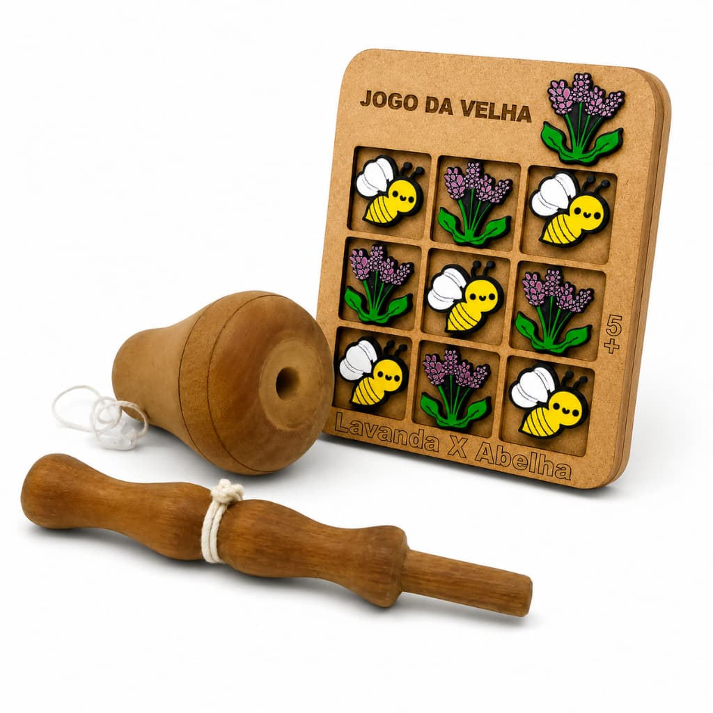 Jogo da Velha Abelha e Bilboque no Kit Criança Feliz