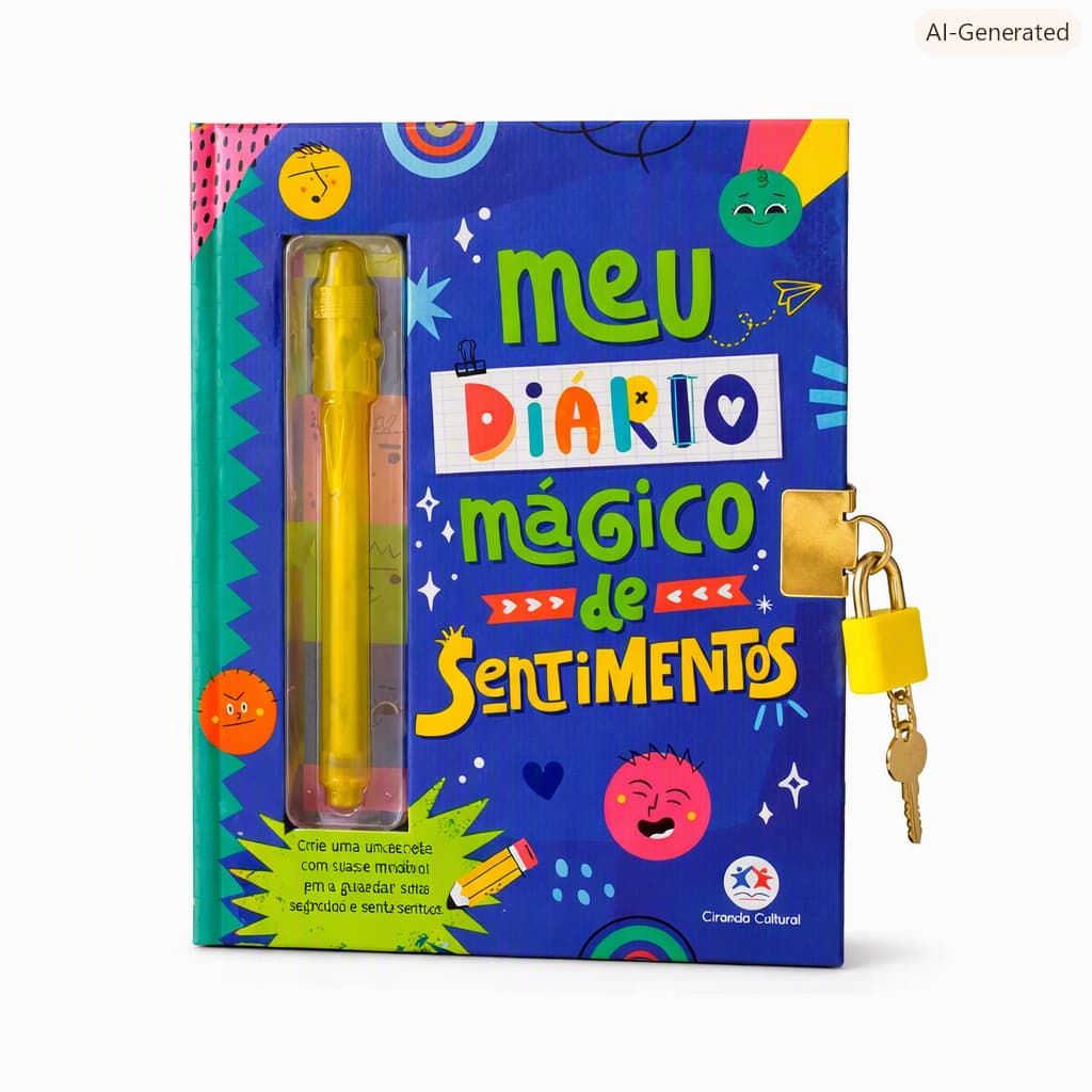 Livro Infantil Meu Diário Mágico de Sentimentos / Com cadeado e tinta invisível