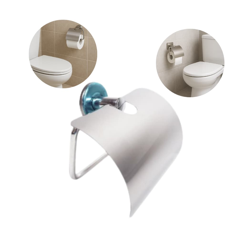 Papeleira Com Tampa Aço Inox Para Rolo De Papel Higiênico