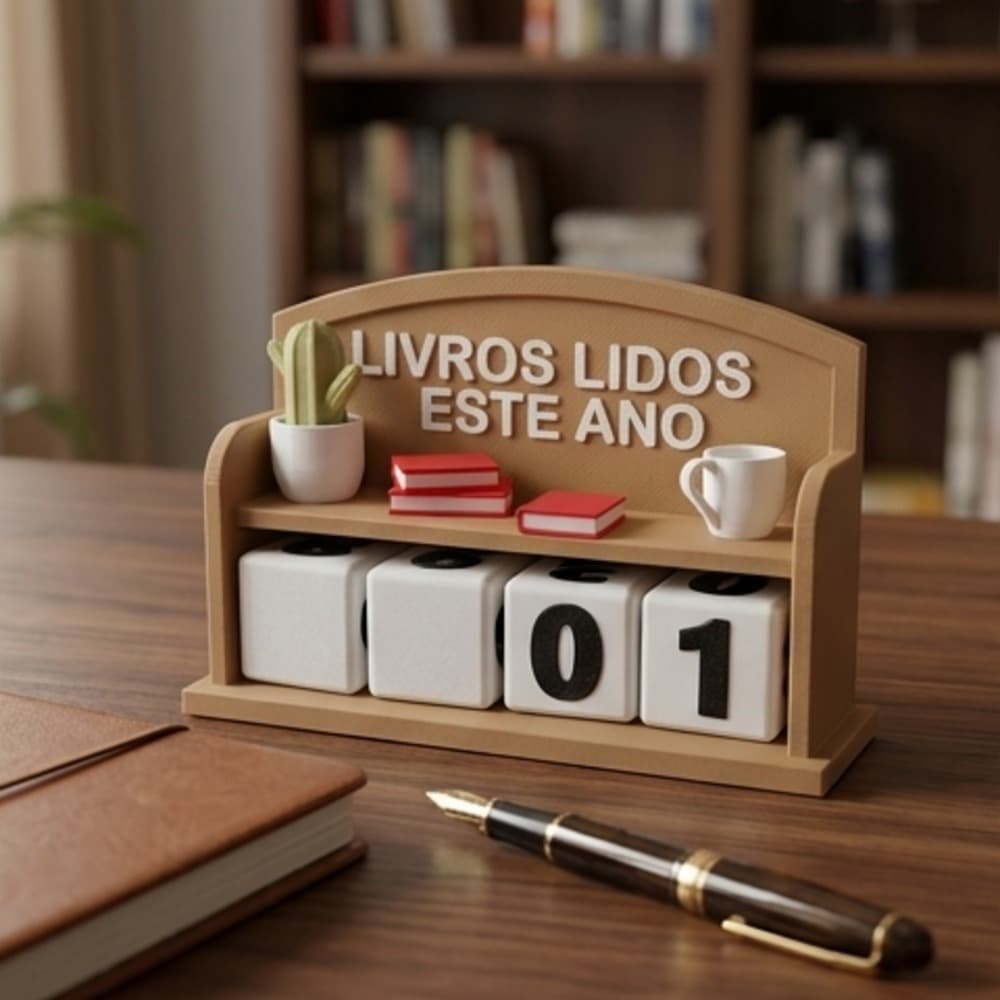 Contador de livros Lidos Anual decoração literária