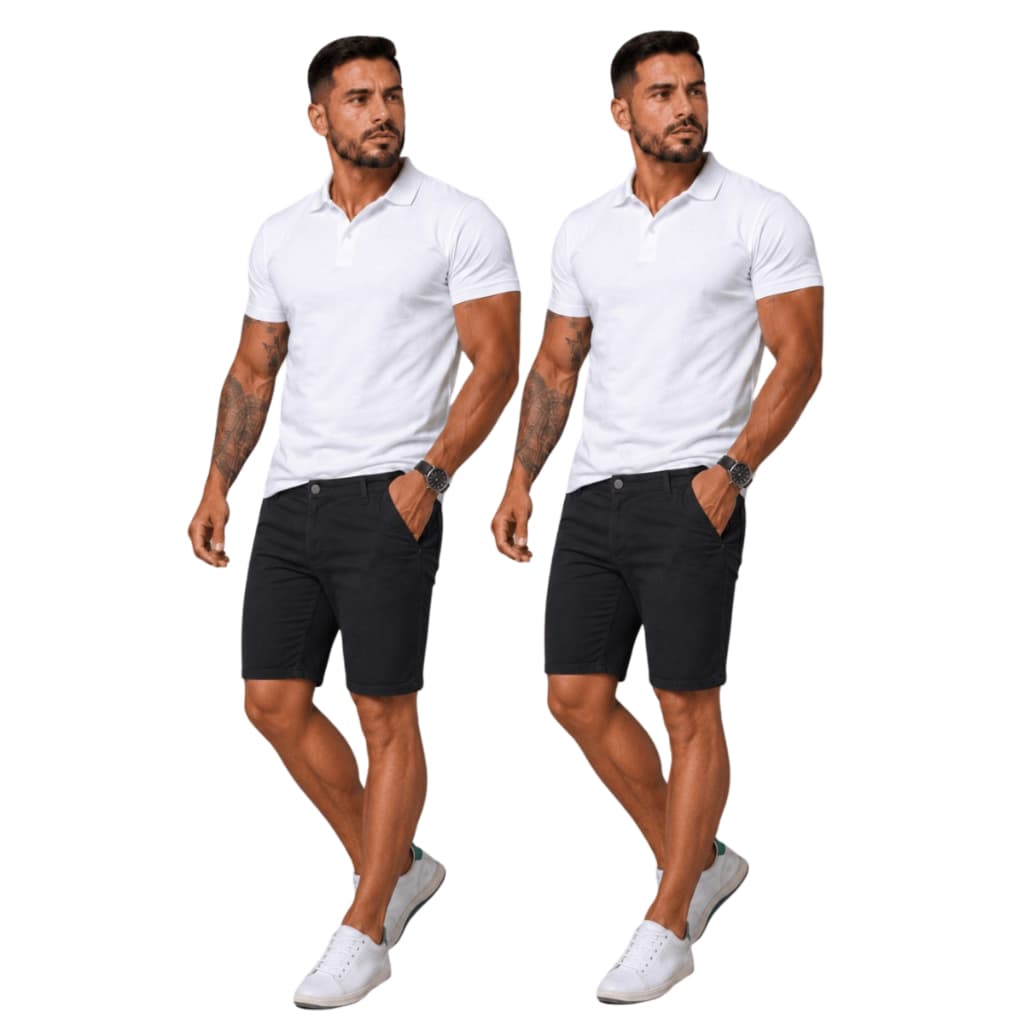 Kit 2 Bermudas Sarja Masculinas | Com Elastano Bolso Faca | Envio Imediato