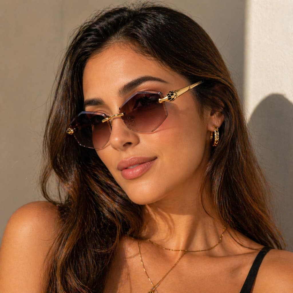 Óculos De Sol Feminino Geométrico Blogueira Uv 400
