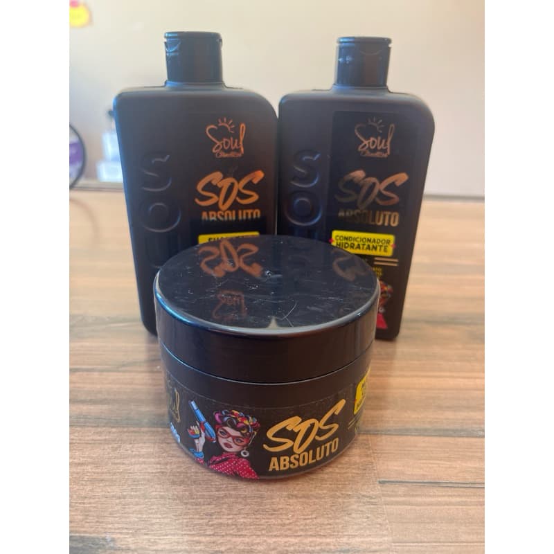 Kit Capilar Soul Cosméticos SOS Absoluto – Shampoo 280ml + Condicionador 250ml + Máscara Hidratante