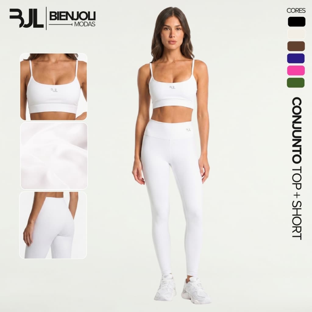 Conjunto Top e Legging ZERO TRANSPARÊNCIA Feminina Corrida Academia Crossfit Musculação Conforto