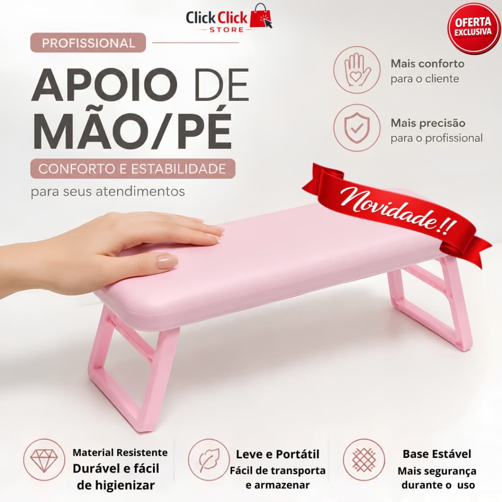Apoio de Mão/Pé Profissional Revestido para Manicure Pedicure e Nail Designer SQ7025