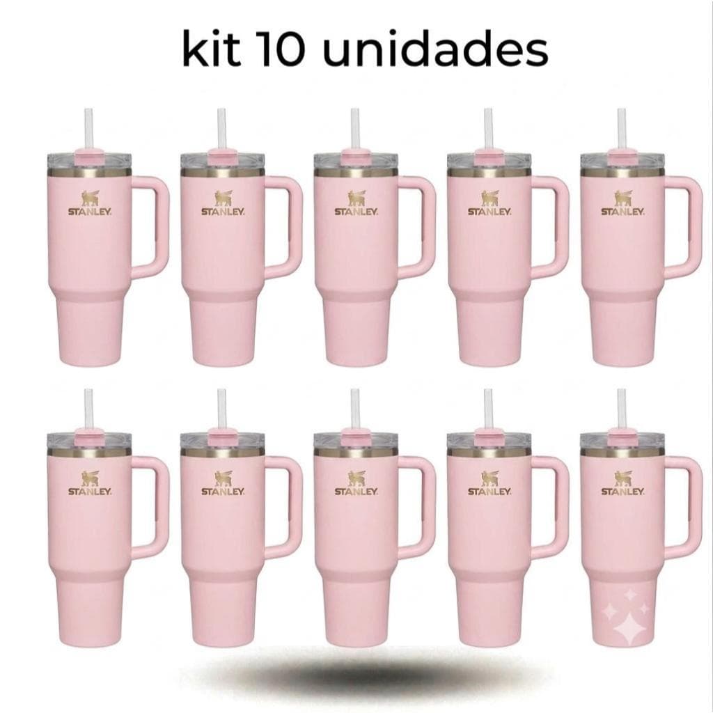 Kit 10/20/30/40/50 Copos Térmicos 1.2L com Tampa de Acrílico e Trava 360º