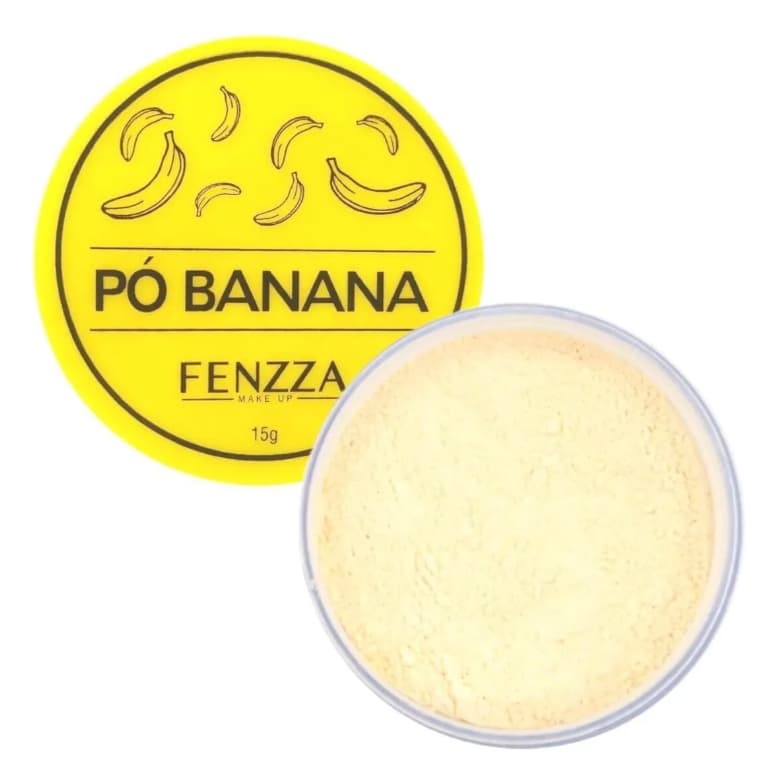 Pó Banana Solto Facial Fixador E Finalizador Fenzza Amarelo