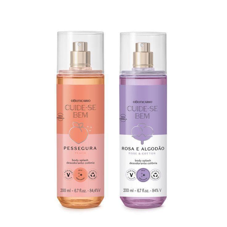 Kit 2 Perfumes Cuide-se Bem Pessegura + Rosa e Algodão Feminino com 100ml Cada