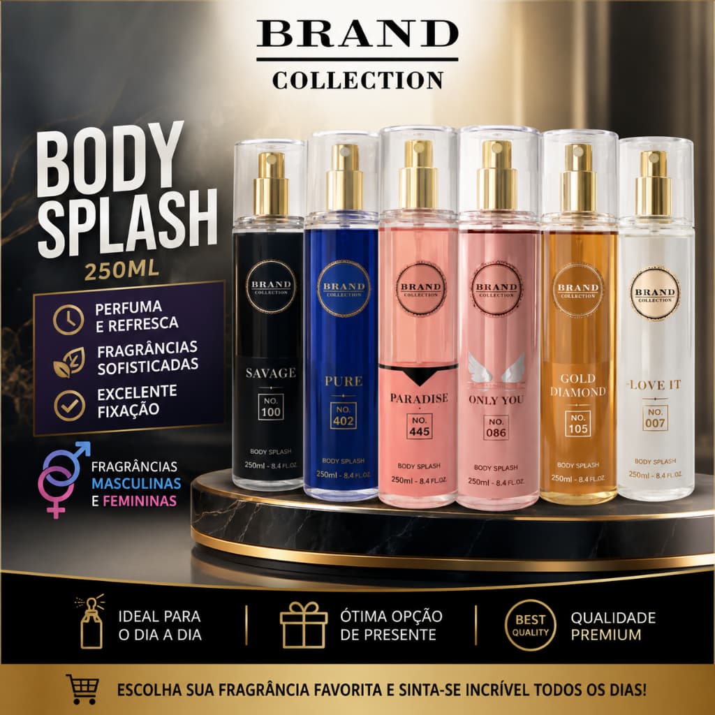 Body Splash Brand Collection 250ml – Fragrâncias Masculinas e Femininas para o dia a dia