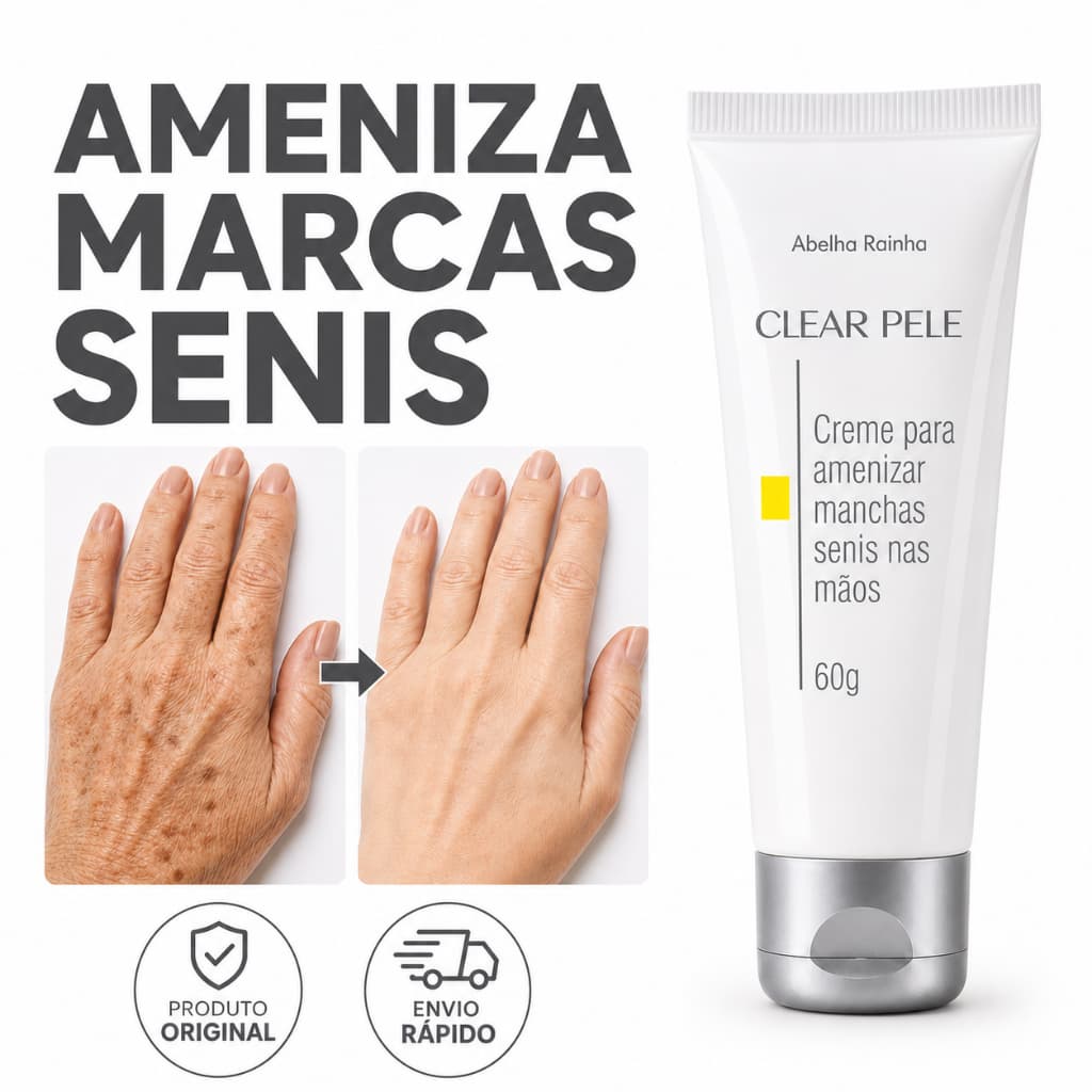 Creme para as Mãos Clareador de Manchas Senis Clear Pele Abelha Rainha 60g
