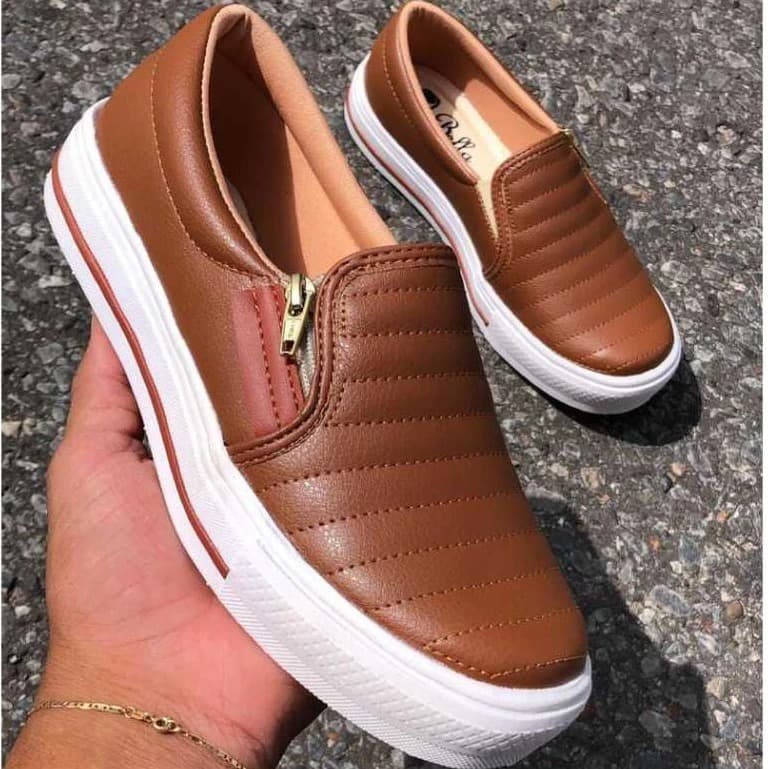 Slip On Feminino Confortável Leve Macio Tênis Casual Para Trabalho Passeio Escola Frete Grátis