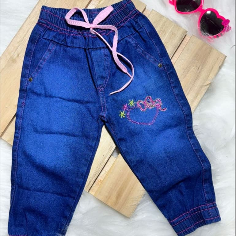 Calça Jogger Jeans Molinho Infantil Menina 02 a 06 Anos Novidade Inverno