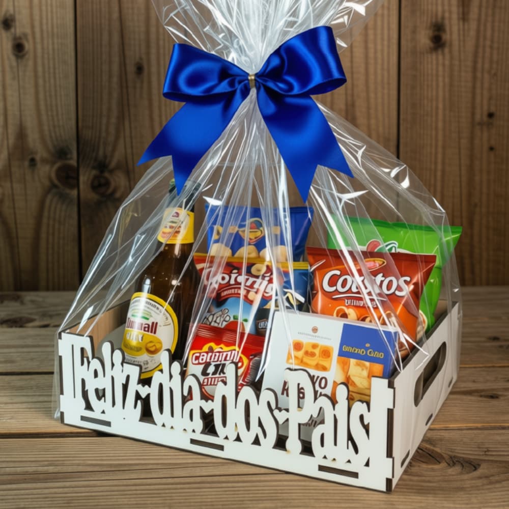 Bandeja Feliz Dia Dos Pais Presente Simples Masculino Suporte Embalagem Madeira Decoração Criativa