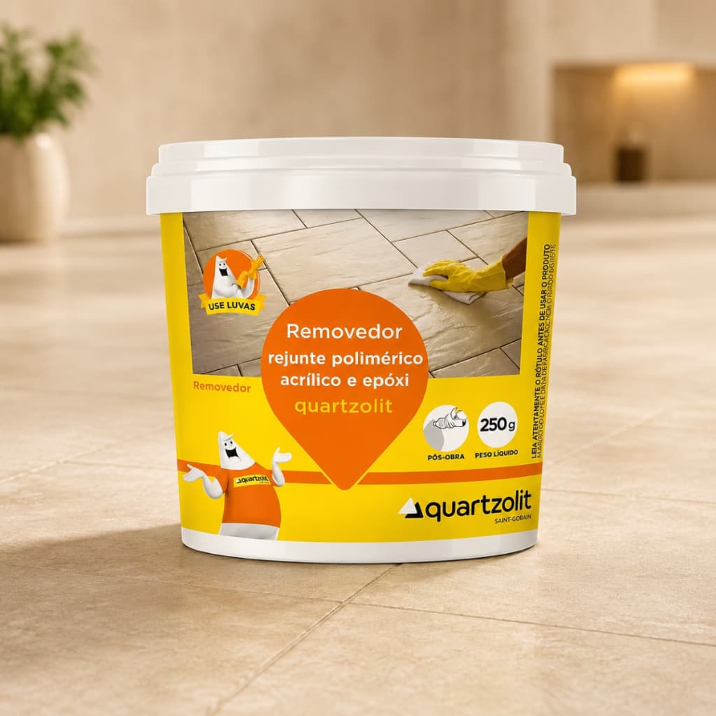 Removedor de Rejunte Quartzolit 250g Para Rejunte Polimérico Acrílico e Epóxi Limpeza Pós Obra