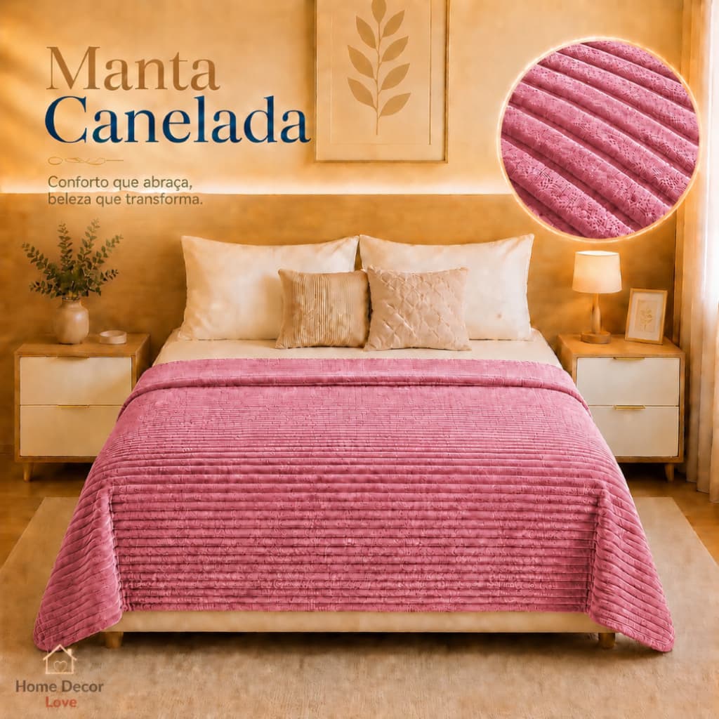 Cobertor Manta Casal Confort Canelada 2,00 x 1,80 Mt Varias Cores