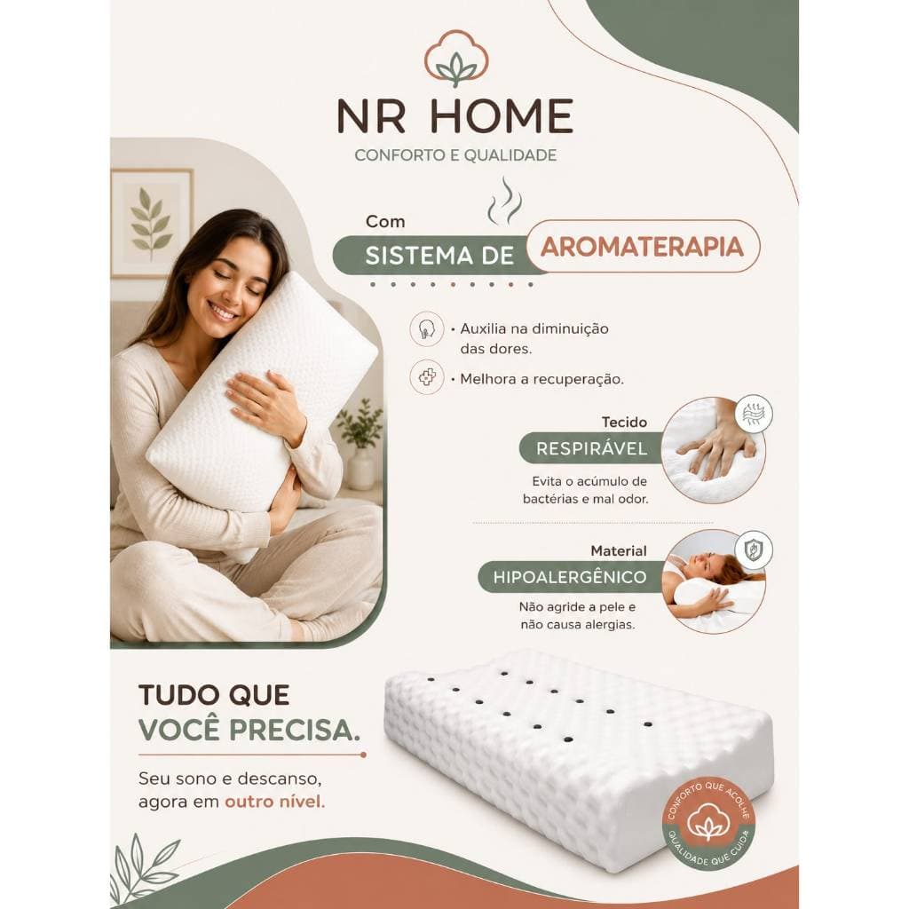 Travesseiro Hipoalergênico Cervical Sublime Ortopédico Magnético BraSoft