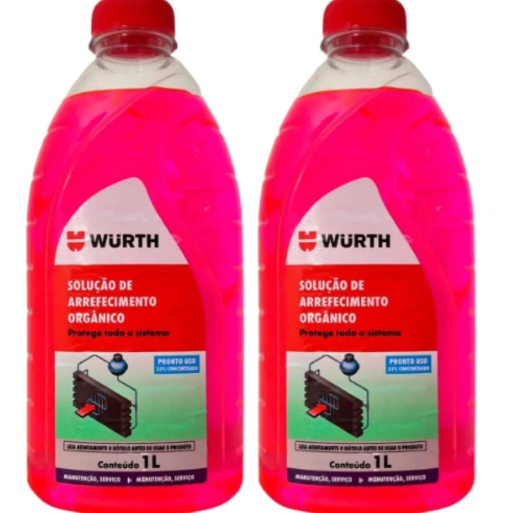 Kit 2 Aditivos Radiador Wurth Pronto Uso Original Arrefecimento Proteção Motor