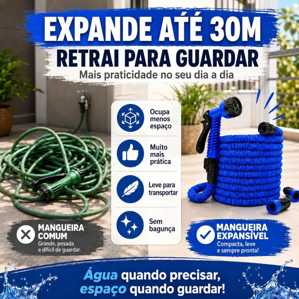 Magic Hose 30M 15M 7,5M Flexible 7 Functions Jet Irrigation for Garden Car Washing Cor Aleatória: Azul ou Verde