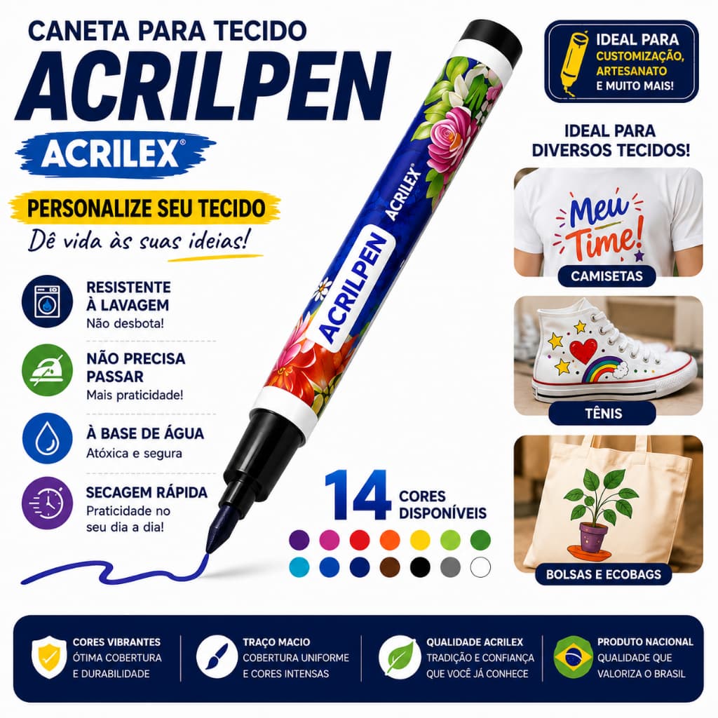 Caneta Para Tecido Acrilpen  Acrilex