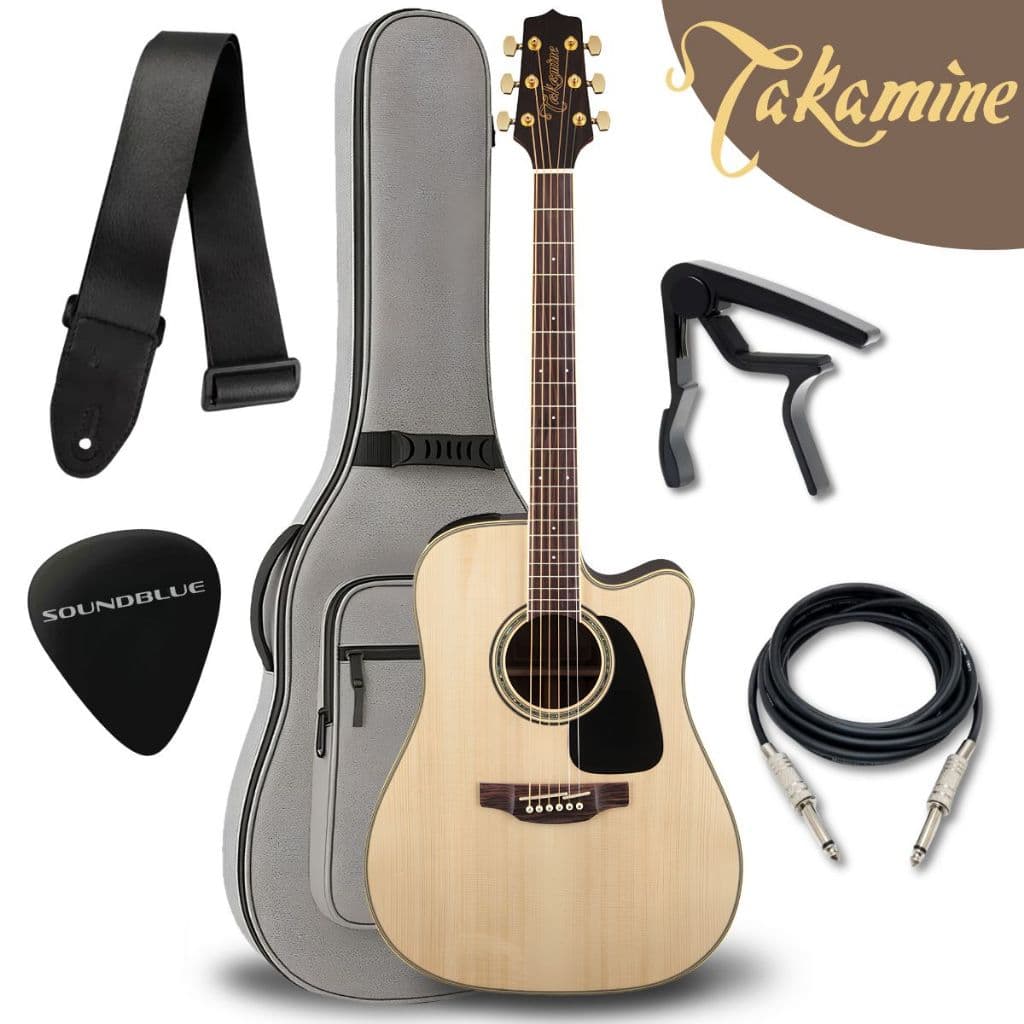 Kit Violão Takamine GD51CE TP4T Folk Eletroacústico Aço Fosco NATURAL Cutaway Mahogany Satin MOGNO Destro Pre Afinador