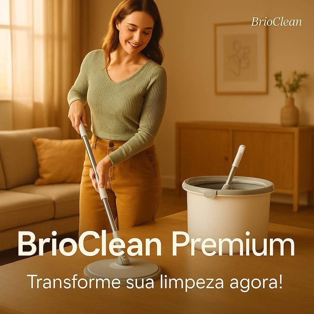 Mop Giratório com Balde 2 Refil Limpeza Eficiente Praticidade segurança higiene comprovada