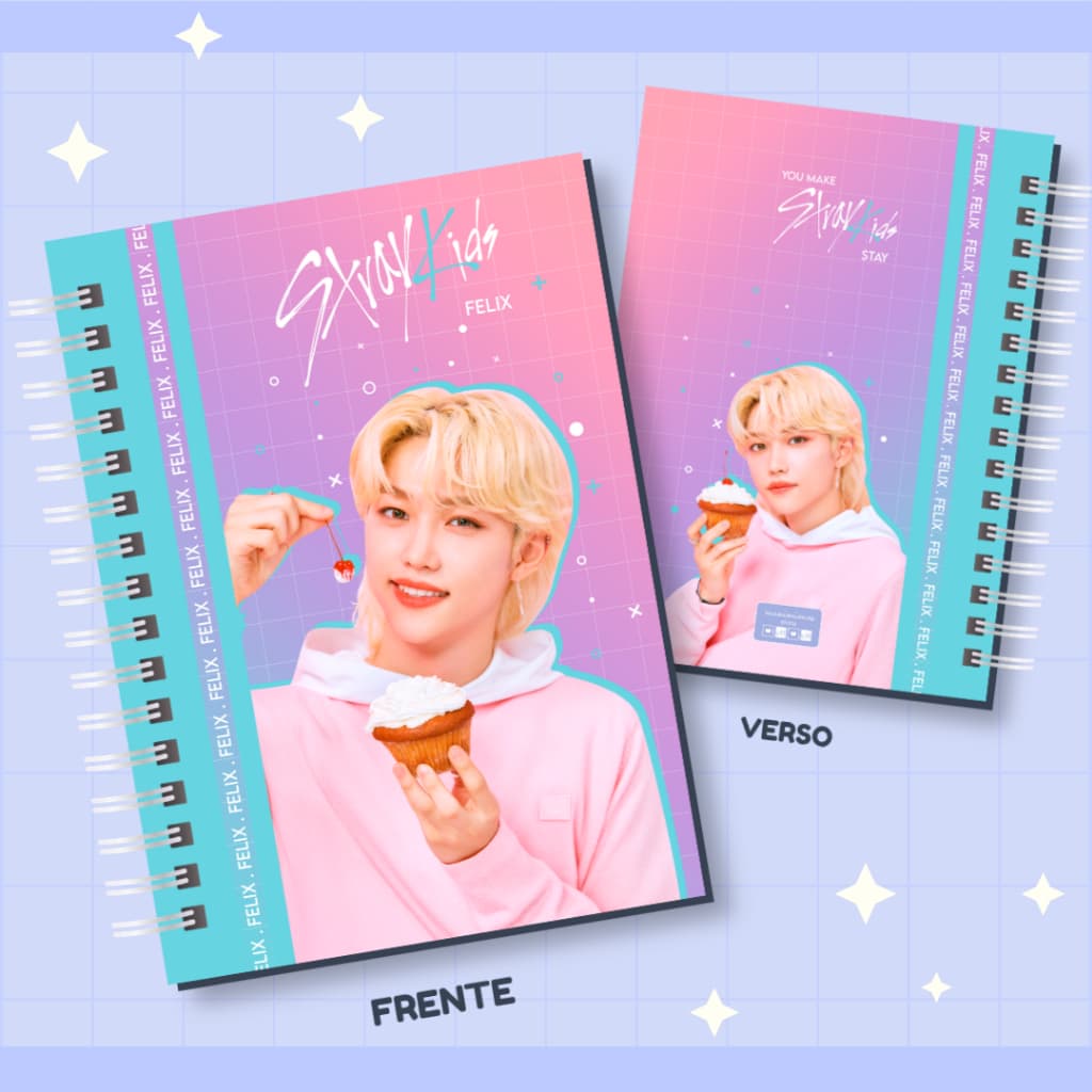 Caderno Felix Stray Kids Kpop | Caderno A5 ou Universitário
