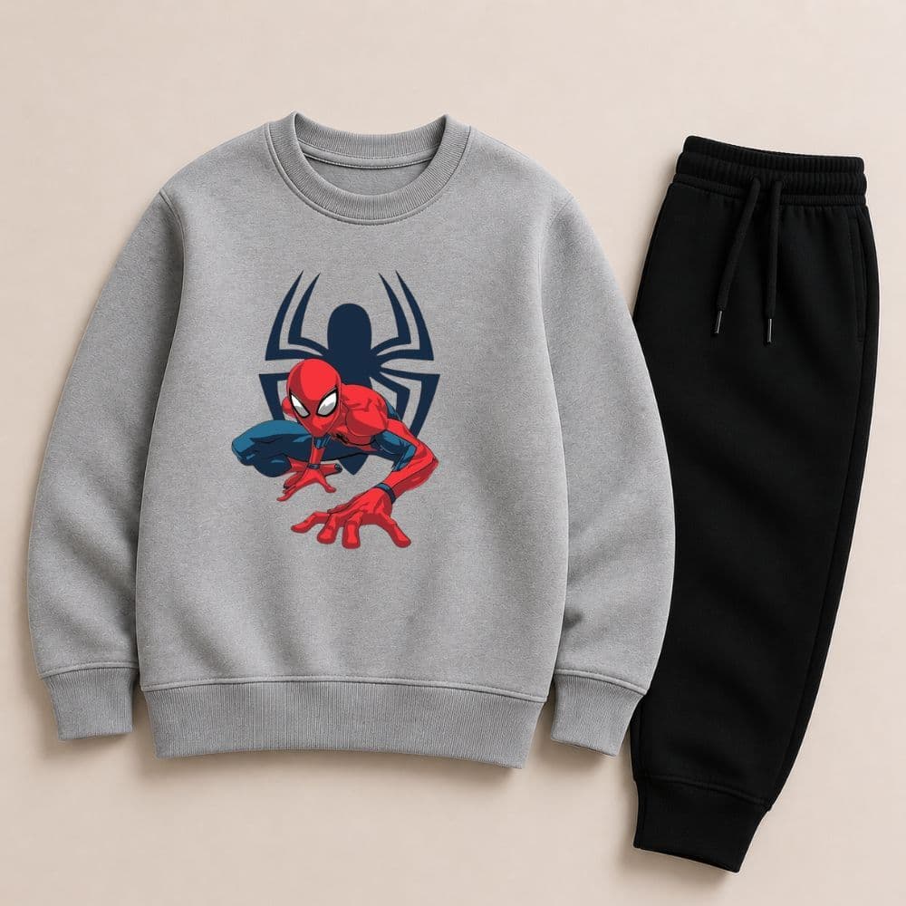 Conjunto infantil e juvenil meninos homem aranha moletom careca e calça moletom
