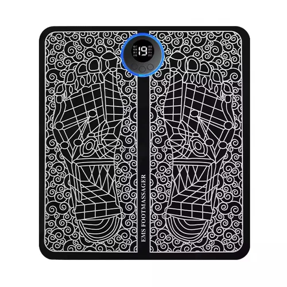 Massageador de Pés EMS Elétrico com Estimulação Muscular, Reflexologia e Display Digital | Alívio de Dor e Relaxamento P