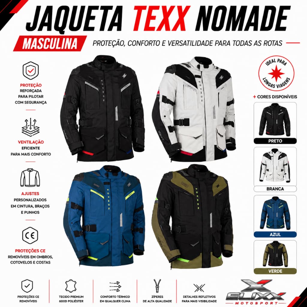 Jaqueta Texx Nomade Masculina Original Motociclista