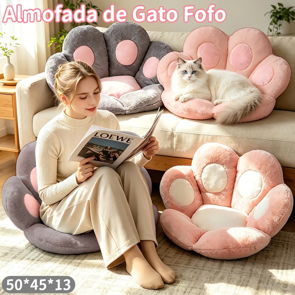 Almofada de Gato Fofo Cadeira Macia Travesseiro Decoração Confortável Animais de Pelucia Almofadas Para Sofá