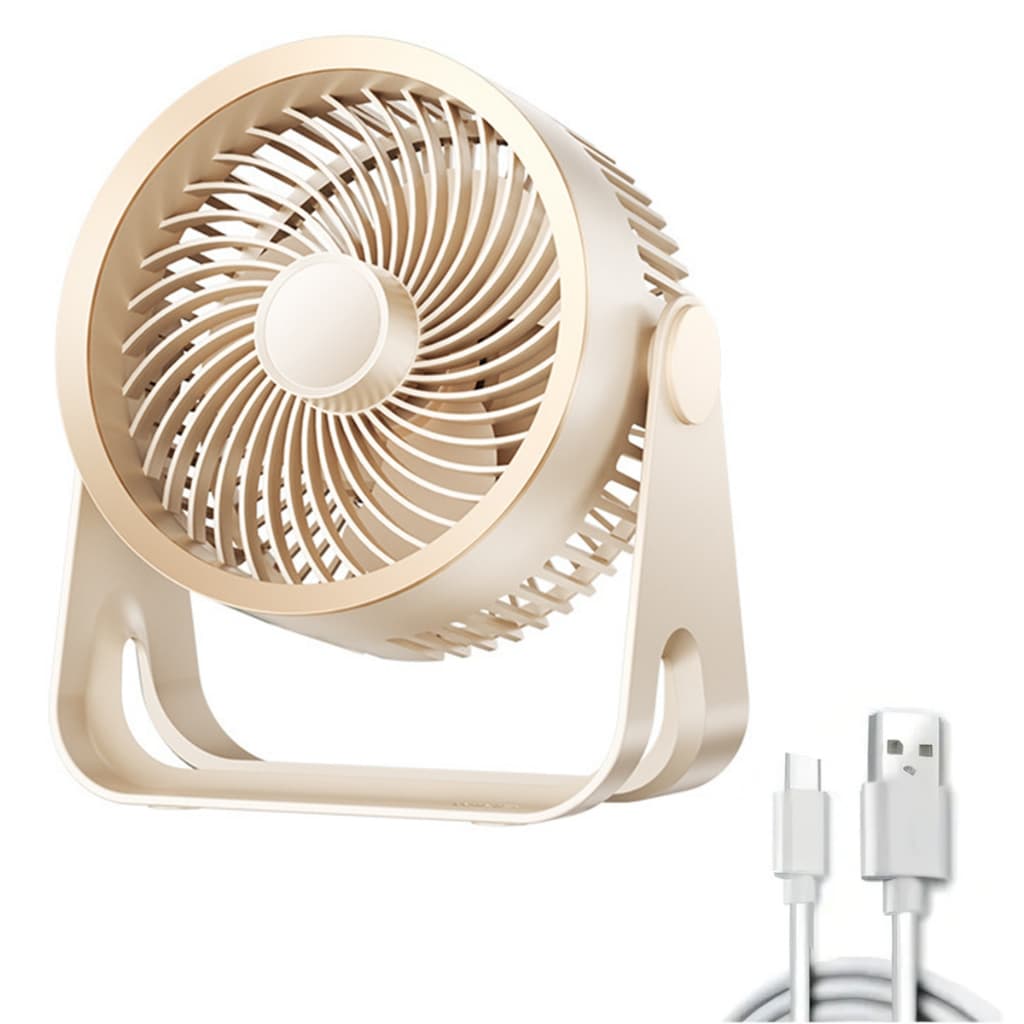 Ventilador De Mesa Silencioso Com Carregamento Usb Roxo