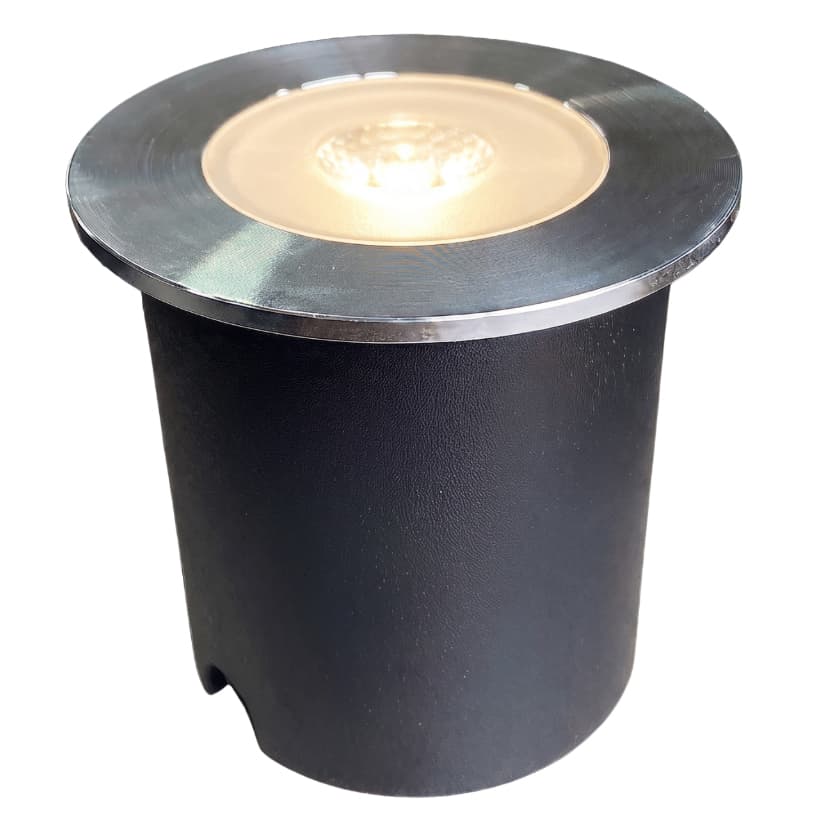 Balizador Spot LED Embutir Solo Chão Piso Jardim 1W IP67 Bivolt 3000K Branco Quente Inox Externo Deck Fachada