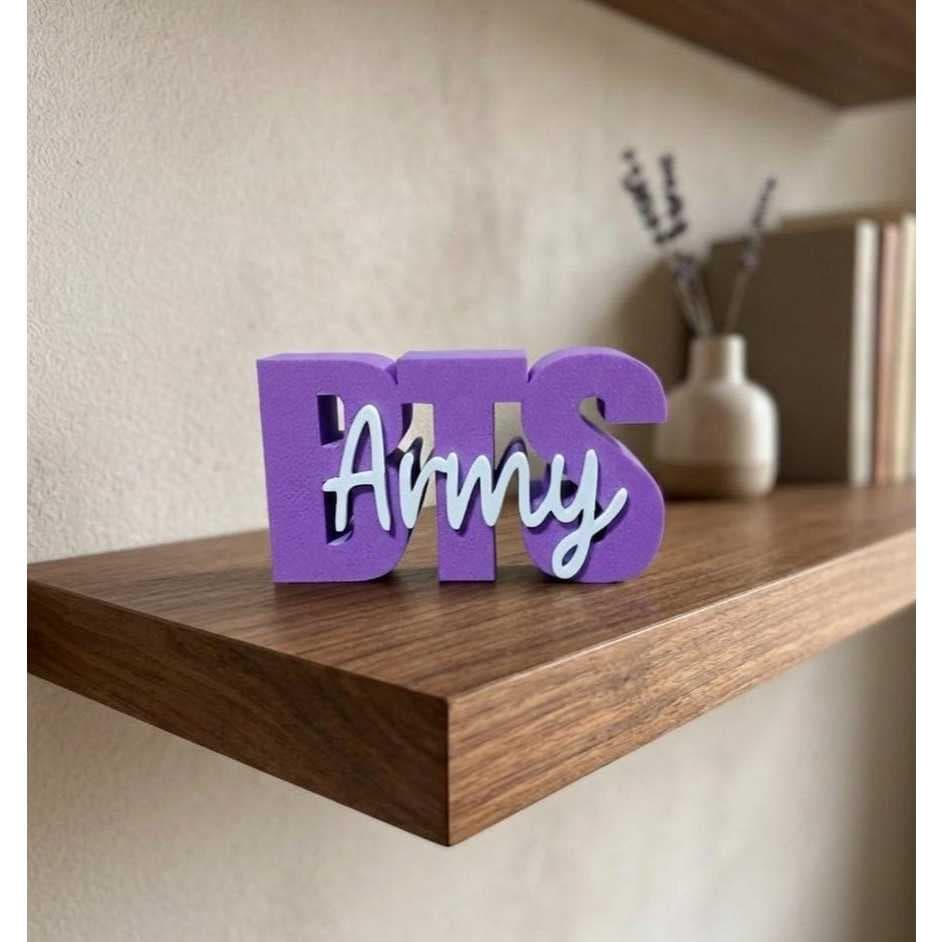 Letreiro Decorativo BTS Army - Kpop Decoração Quarto Mesa Escritório