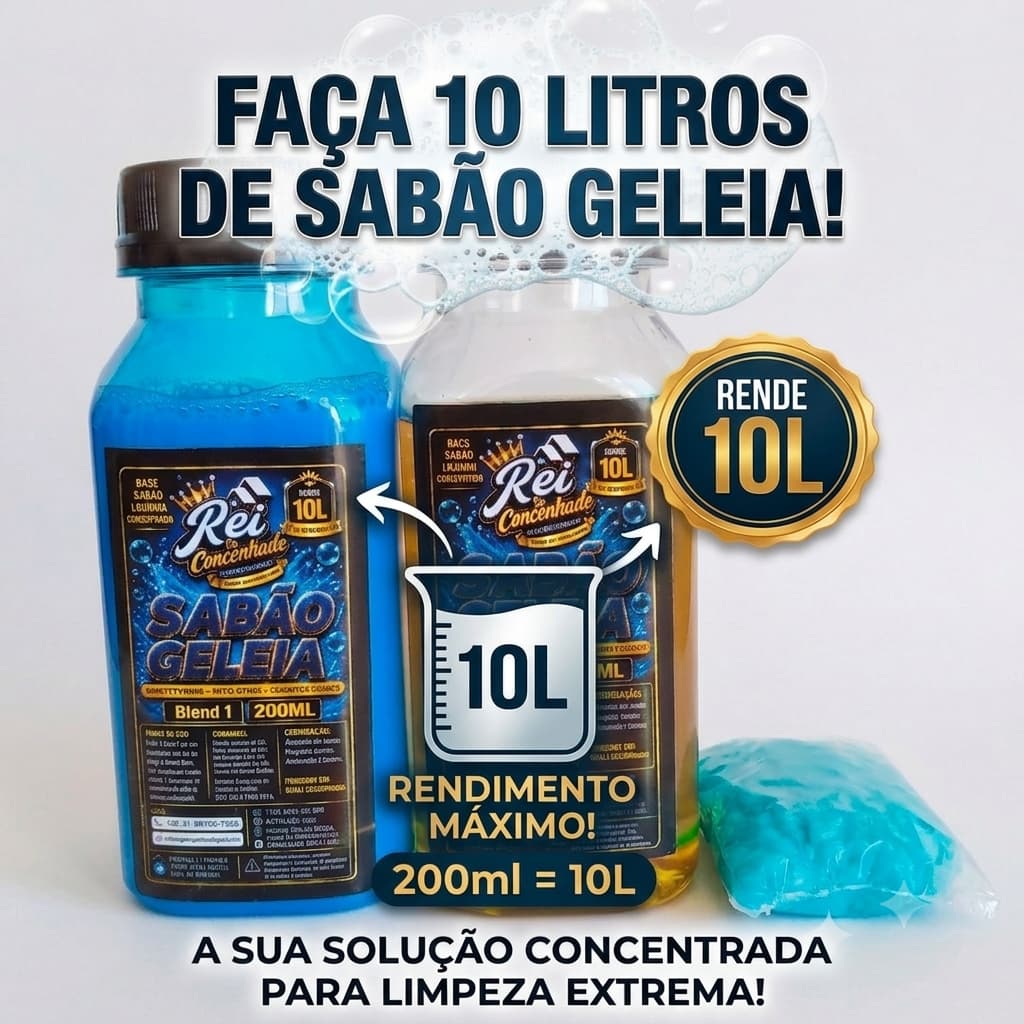 Sabao Geleia Concentrado 400ml Rende 10L Lavar Roupa Limpeza Pesada Perolas Aromaticas