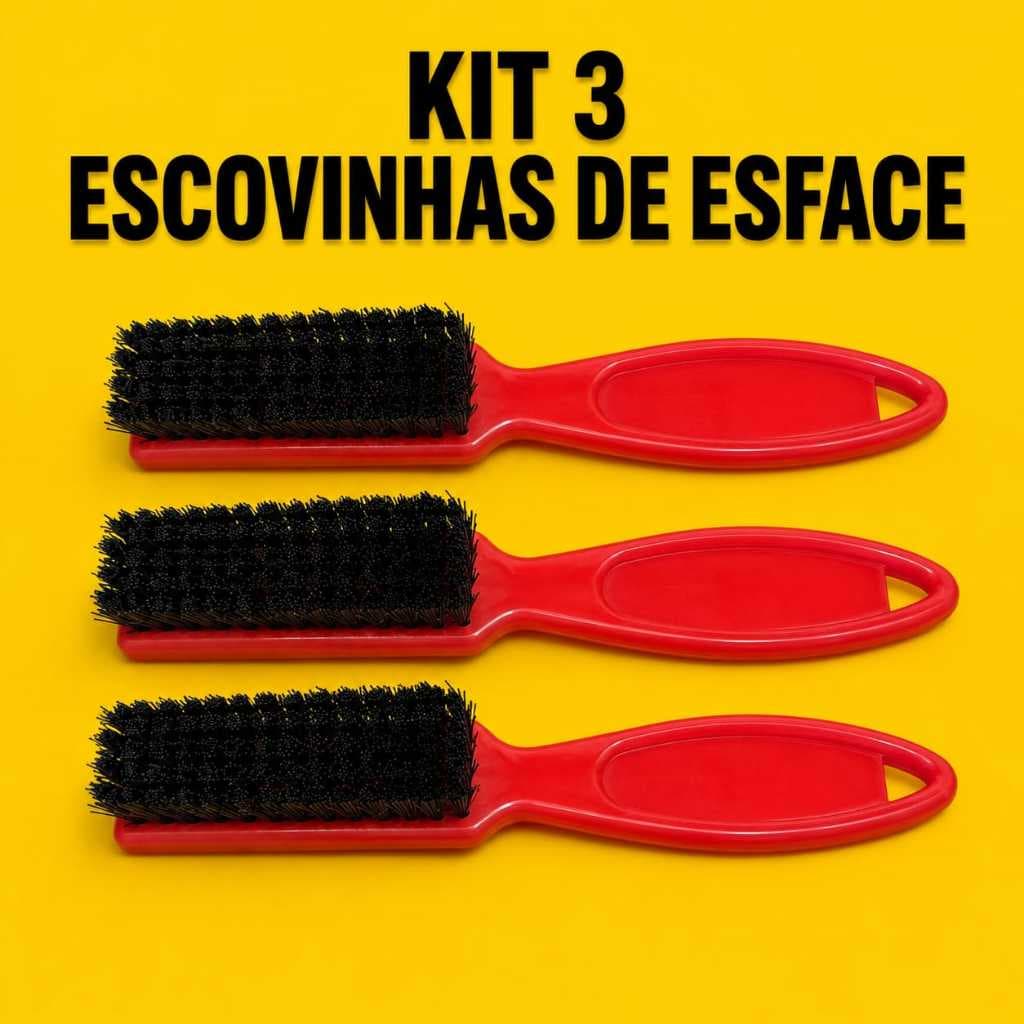 Kit 03 Escova Escovinha de Disfarce Degradê para Barbeiro Profissional